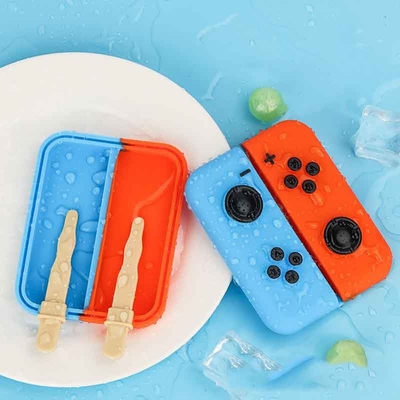 Moffa di ghiaccio di silicone di cartone animato fai da te BPA-Free Reusable Food Grade Ice Cream Tray per bambini con forme di frutta e animali Facile da usare, non appiccicoso, sicuro per i dolci estivi