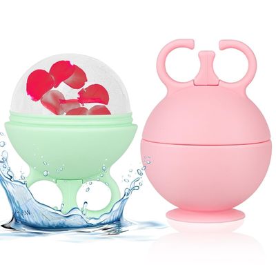 Roller di ghiaccio di silicone per il viso Terapia del freddo Massaggiatore facciale per gonfiore Acne Arrossamento BPA-Free OEM Skincare Tool Mint Verde