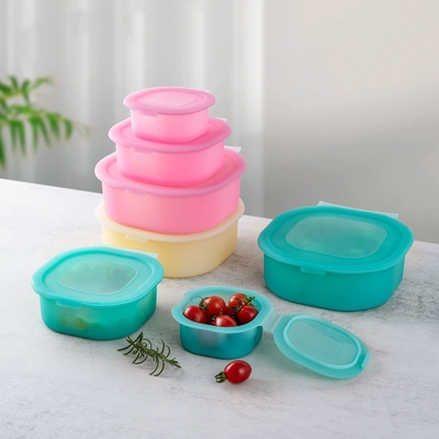 Un buon prezzo. Set da 3 Contenitori Quadrati in Silicone per Alimenti – Adatti agli Alimenti, Senza BPA, Adatti a Microonde e Lavastoviglie, Coperchi a Tenuta Stagna, Design Impilabile Salvaspazio Ideale per la Preparazione di Pasti Sani, Lunchbox per Bambini in linea