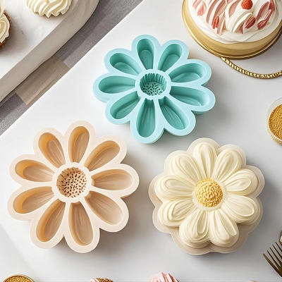 Un buon prezzo. Stampo per torta a fiore grande in silicone per cioccolato, gelatina, caramelle, stampi in silicone per la cottura di torte, stampi rotondi per torte a tubo scanalato antiaderenti da 9 pollici per cheesecake, torta al cioccolato, torte arcobaleno in linea