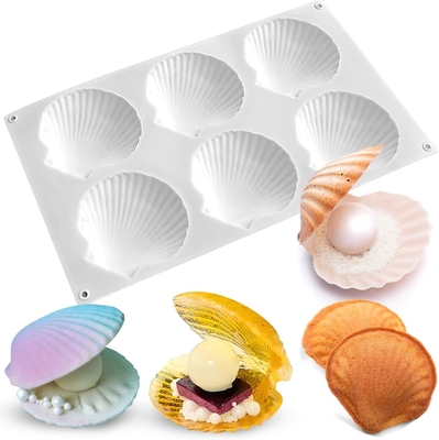 Un buon prezzo. Forma di muffa di silicone per il formaggio di muffa di cubo di ghiaccio, vassoio a forma di conchiglia, muffa di silicone per cioccolato, sapone, candela, fondant, decorazione di torta di compleanno e gelatina in linea