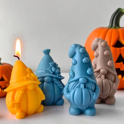 Stampi per candele a forma di gnomo natalizio in silicone platinum per fai da te