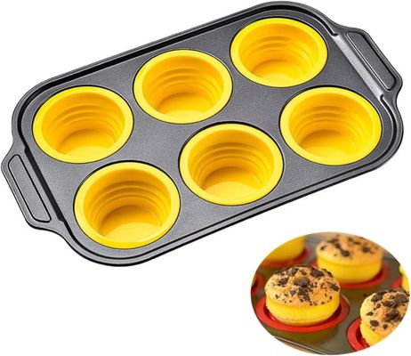 Un buon prezzo. 6-Piece Stackable Silicone Baking Pan Set - Temperature Resistant (-40°F to 446°F) Non-Stick Bakeware with Metal Reinforced Frame in linea