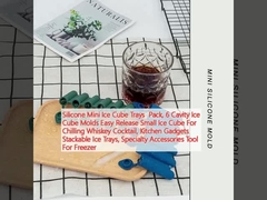 Mini Ice Cube Trays in silicone Pack, 6 cavità Ice Cube Forms Easy Release Piccolo Ice Cube per raffreddare il whisky Cocktail, gadget da cucina Ice Trays impilabili, accessori speciali Strumento per congelatore